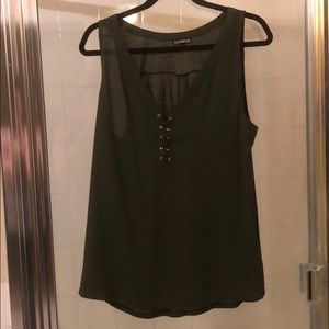 Express Lace Up Sleeveless Blouse